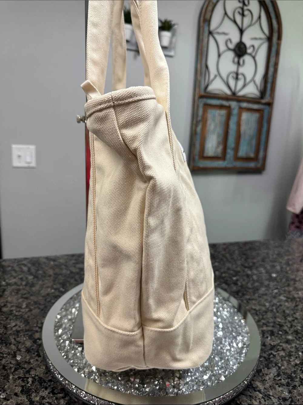 Jordan Cream Canvas Tote Bag with Jordan Logo